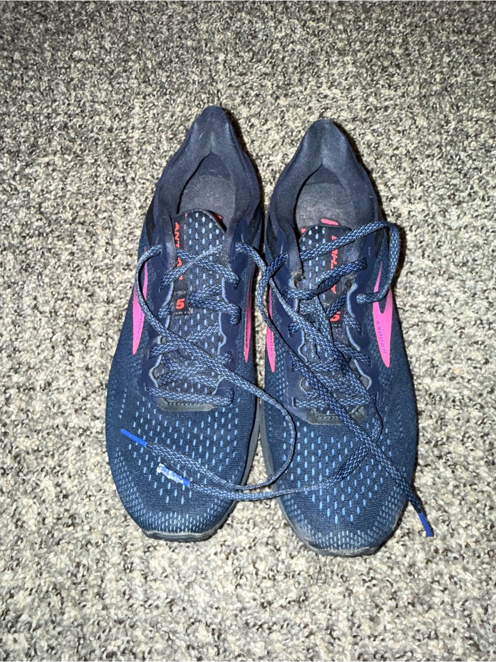Brooks Women's Navy Running Shoes with Pink Highlights